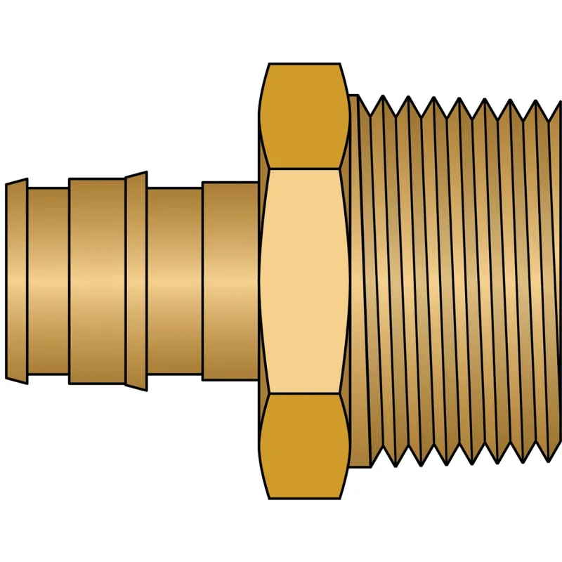 HeatLink EX27552NL 1/2 PEX F1960 x 3/4 Male Pipe Thread No Lead Brass Adapter