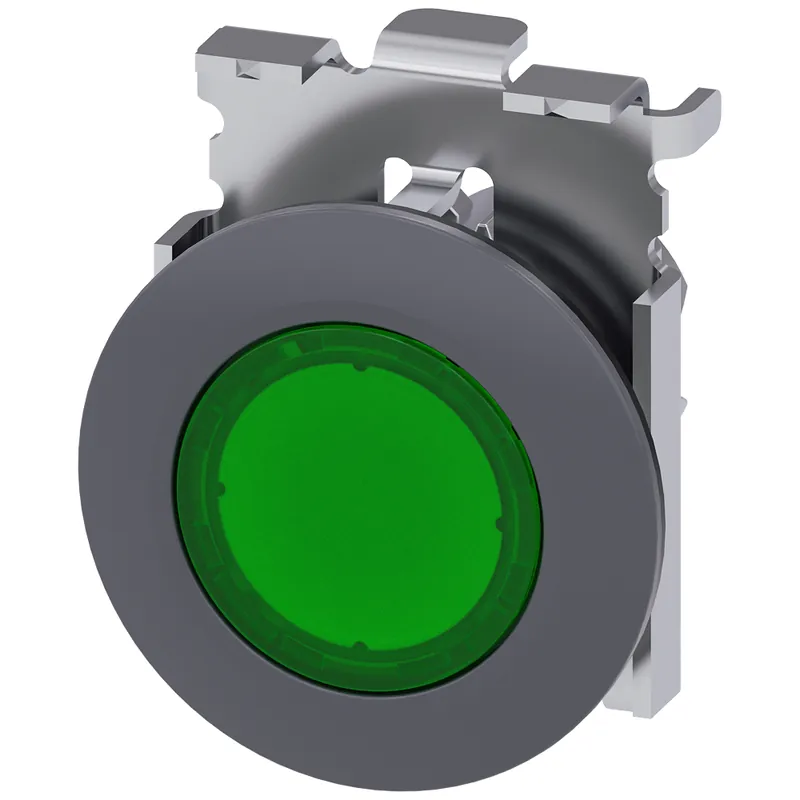 Siemens 3SU1061-0JD40-0AA0 Illum Pushbutton, Blocked, Grn, Guarded
