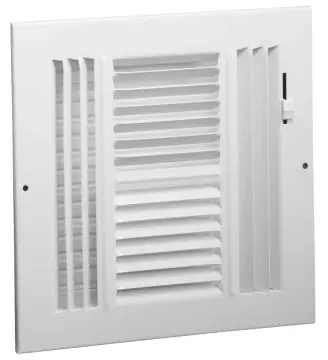 HART & COOLEY 703932 684M 6X6 SIDE/CEIL 4-WAY REGISTER WITH METAL HANDLE & 1/2 BLADE SPACING