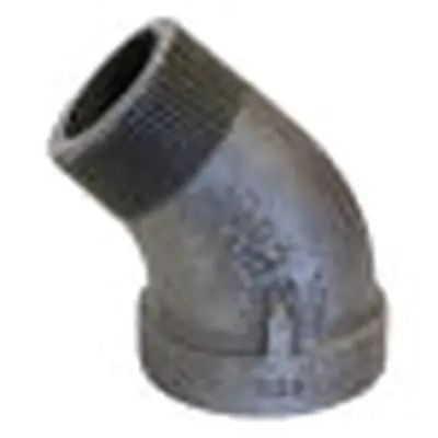 ANVIL E.B300S45L 3/4 in Black Malleable MNPT x FNPT, 300 lb St Elbow Domestic