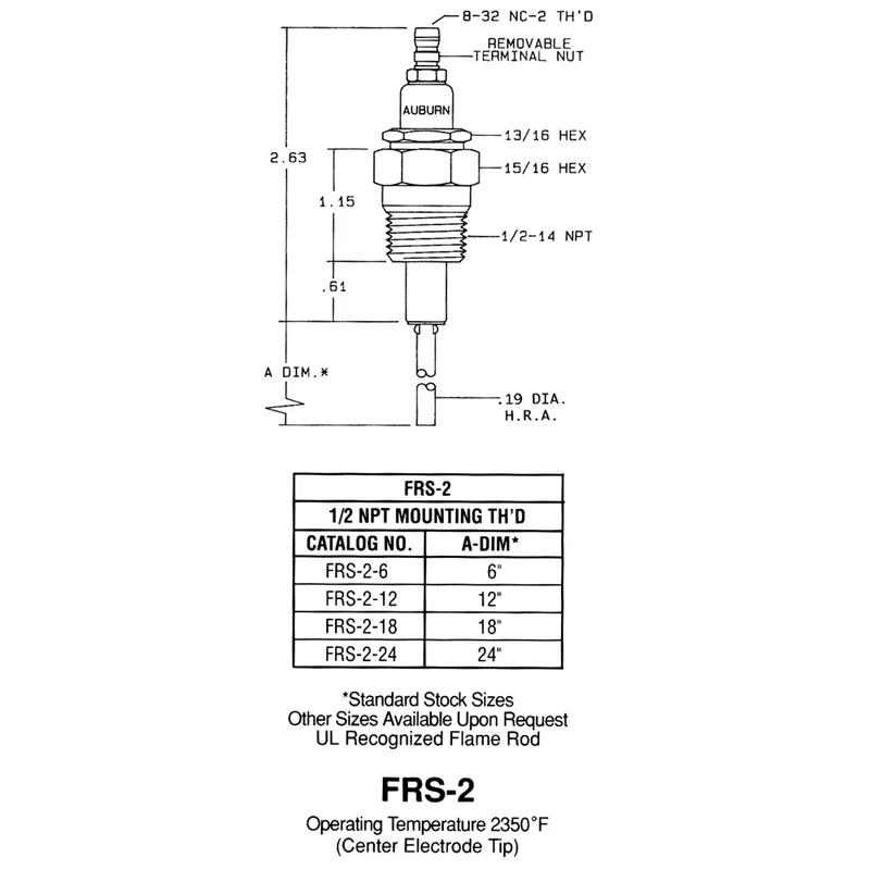 Auburn CS13037 FRS-2-18 Flame Rod