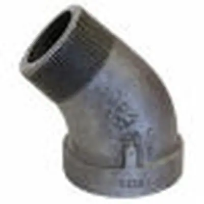 ANVIL D.B300S45L 1/2 in Black Malleable MNPT x FNPT 300 lb St Elbow Domestic