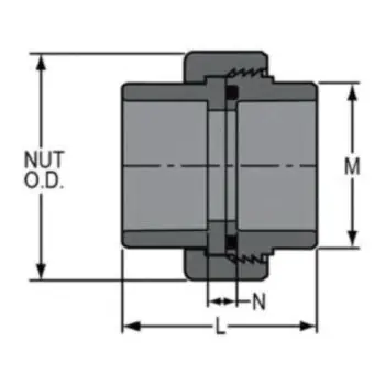 SPEARS 897-005 Union Fitting 1/2 in SCH 80/XH PVC EPDM O-Ring Seal