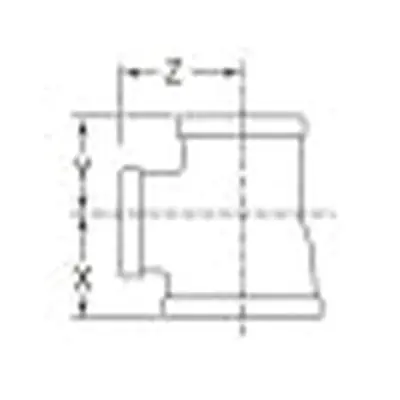 ANVIL 2DX2.BMT 2-1/2 x 2-1/2 x 2 Black Malleable 150 lb FNPT Reducing Tee Domestic