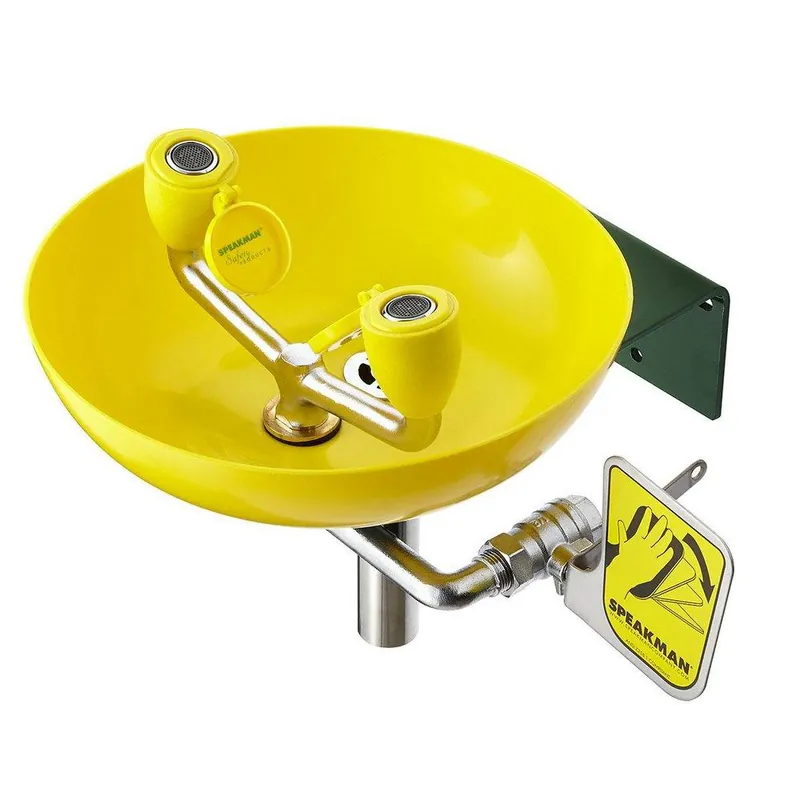 Speakman SE-580 Traditional Series Eyewash Wall Mount Yellow Plastic Bowl