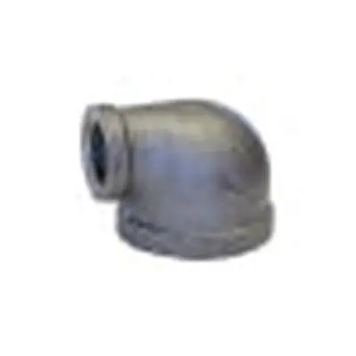 Anvil 2DX1D.BML 2-1/2 x 1-1/2 Black Malleable 150 lb FNPT Reducing 90 Elbow Domestic