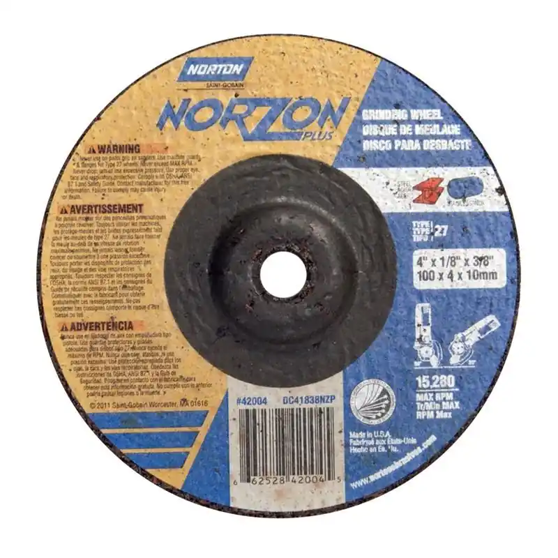 Norton 66252842004 NorZon Plus SGZ Type 27 Grinding and Cutting Wheel