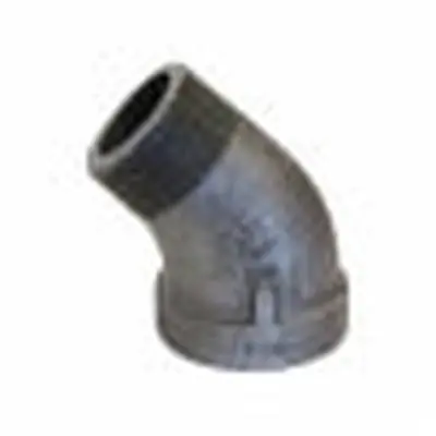 ANVIL 1.B300S45L 1 in Black Malleable MNPT x FNPT, 300 lb St Elbow Domestic