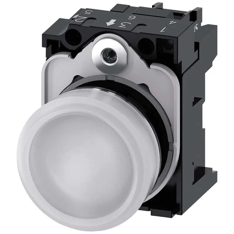 Siemens 3SU1153-6AA60-1AA0 Indicator Light, Led White, 110V AC