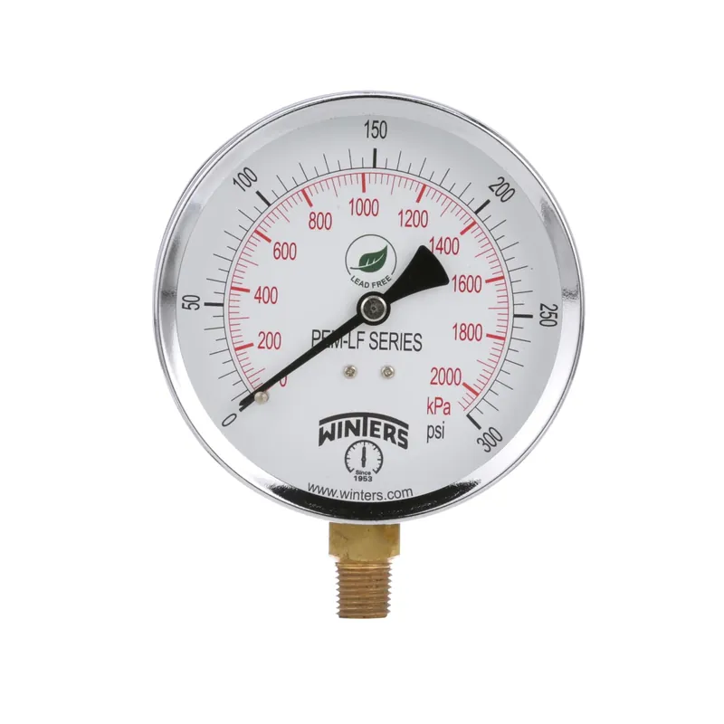 Winters PEM217 Economy Pressure Gauge 0 to 300 psi/kPa (1/4 NPT Connection)