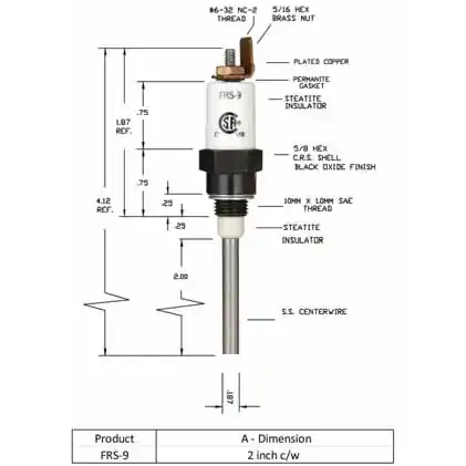 Auburn CS13316 FRS-9 Flame Rod for Cambridge