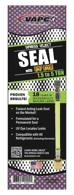 Vapco Products XPS-5T-SD Seal with UV Dye 1.5 to 5 Ton