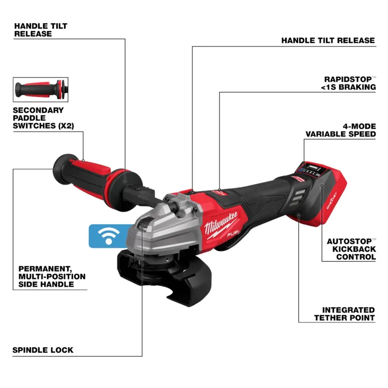 Milwaukee 2986-20 Dual-Trigger Braking Angle Grinder