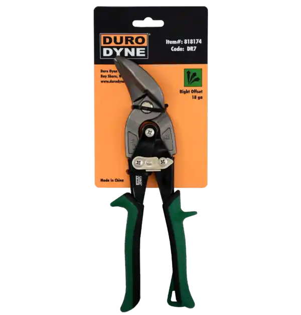 Duro Dyne 818174 DR7 Right Cut Offset Green Snips