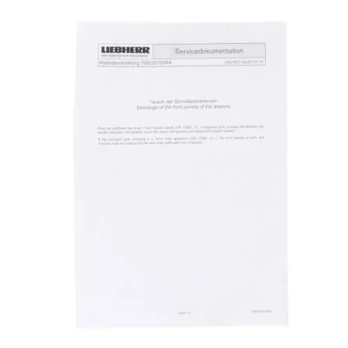 Liebherr 708225700 Operating Instructions