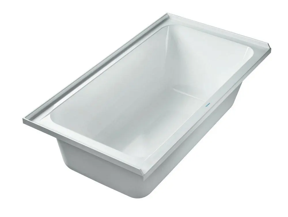 Duravit 700406000000090 D-Code 60 x 32 in Soaker Drop-In Bathtub with Left Drain