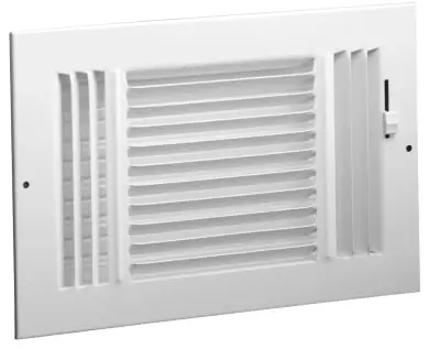HART & COOLEY 703997 683M 6X6 Side/Ceil 3-Way Register With Metal Handle & 1/2 Blade Spacing
