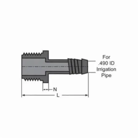 Spears 1436-073 1/2X3/8 PP Reducing Male Adapter MPTXSPIRAL BARB