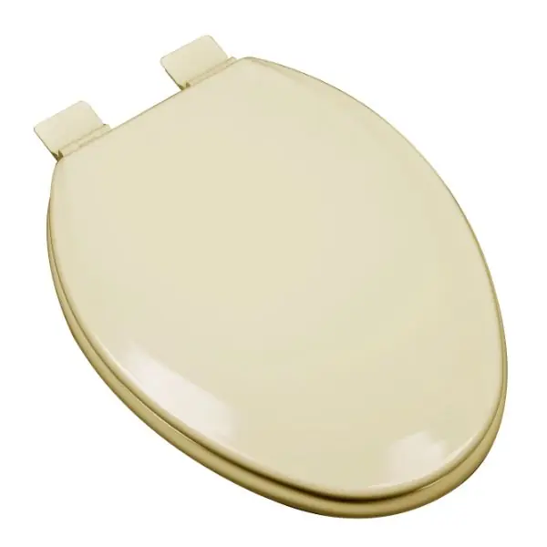 Plumbing Technologies 126-03 PlumbTech Elongated Molded Wood Toilet Seat with Release 'N' Clean Hinge Almond