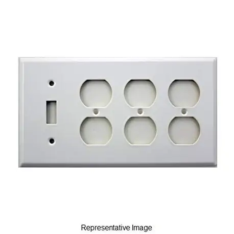 Mulberry 93584 Standard Combination Wallplate, 4 Gangs, 4.5 in H x 8.187 in W, 302 Stainless Steel