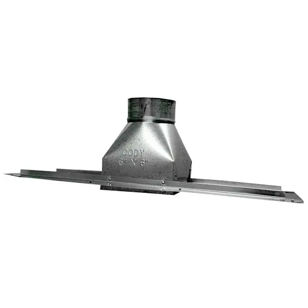 Cody Company 6246106 Plain Register Boot With 24 in Plate, 6 in Neck, Galvanized, Steel