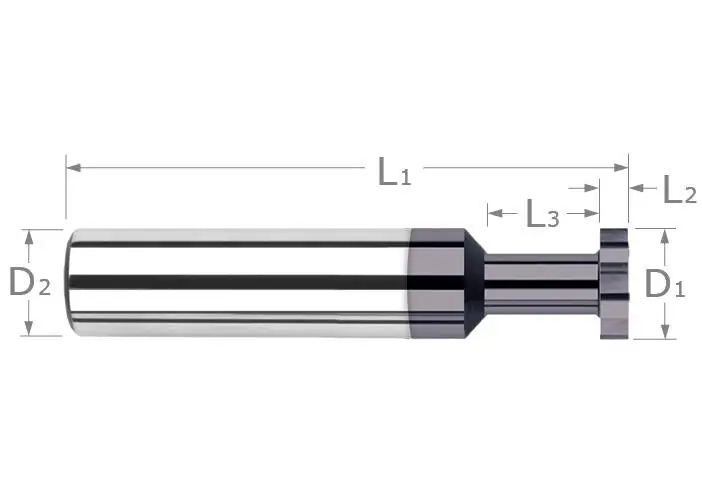Harvey Tool 958930-C3 Deep Slotting Keyseat Cutter, 3/8 in Dia Cutter, 0.062 in W Cutting, 2-1/2 in OAL
