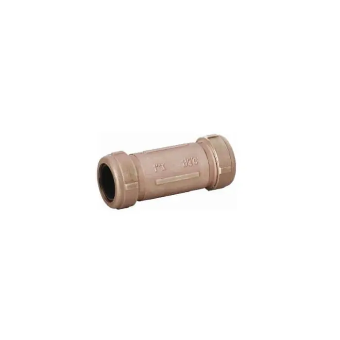Matco V 450L07LF 1-1/2 IPS Brass Compression Coupling Long