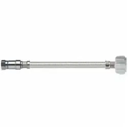 SPS Approved Vendor FS-3809TSS 3/8 Inch x 7/8 Inch Stainless Steel Braided Toilet Connector Compression x Ballcock