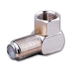 VANCO VAD21 Right Angle Female F Jack To RCA Male Plug Adapter- Nickel