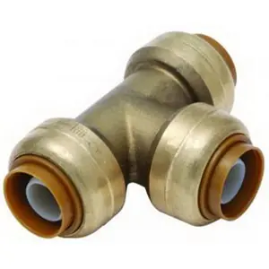 SharkBite SKBU370 Push-Fit Brass Tee 3/4 inch x 3/4 inch x 3/4 inch
