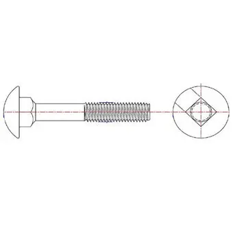 BBI 489034 1/4 x 5 Zinc Plated Carriage Bolt