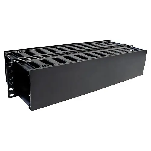 Quest HF19-01-110DH Horizontal Large Finger-Duct 19 Cable Manager with Hinged Covers