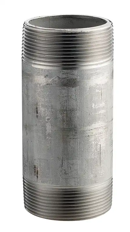 Merit Brass 6564-400 Pipe Nipple, 4 in x 4 in L, 316L Stainless Steel, SCH 80/XH