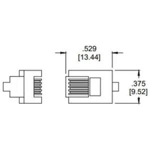 Allen Tel AT4X6SC-2224 Modular Phone Plug 6-Position 4 Contract Solid Wire 24 AWG