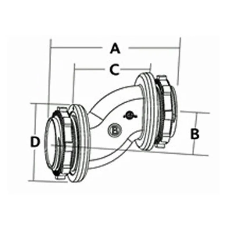 Bridgeport 1522-RT Mighty-Seal Offset Nipple Zinc Die Cast Size 1 Inch Raintight