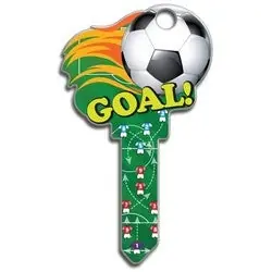 LUCKY LINE B135K House Key Kwikset Soccer Brass Painted 1 Each