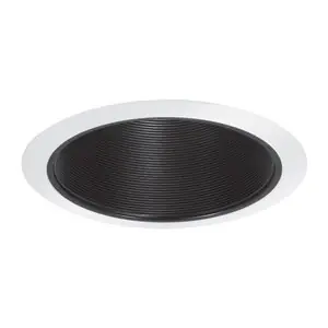 Elite Lighting B630P-WH Stepped Baffle Trim, 7-1/4 in OD, Incandescent/CFL Lamp