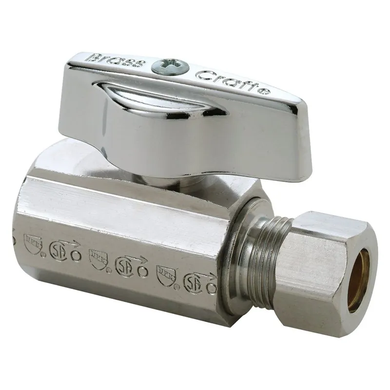 BrassCraft KTR10C Straight Stop, Chrome, 3/8 Inch by 3/8 O.D.