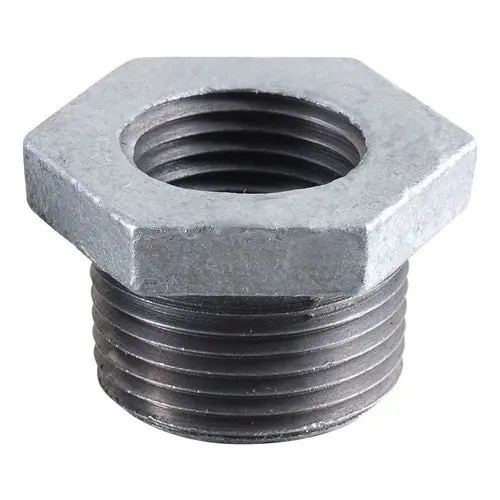 Billco Corporation GBCB 3/8 inch x 1/4 inch Galvanized Malleable Iron Hex Bushing MIP x FIP