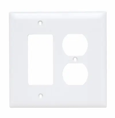 Pass & Seymour TPJ826W Jumbo Wall Plate, Duplex / Decorator, Nylon, White