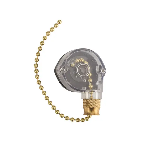 NSI 75111CQ Pull Chain Switch With Cord, 125/250 VAC, 6/3 A, 3SPT