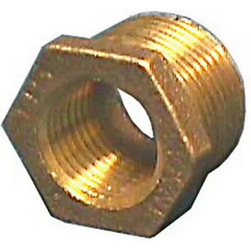 Mueller Industries BRBDBLF 1/2 Inch x 1/4 Inch 125# Rough Brass Hex Bushing MIP x FIP