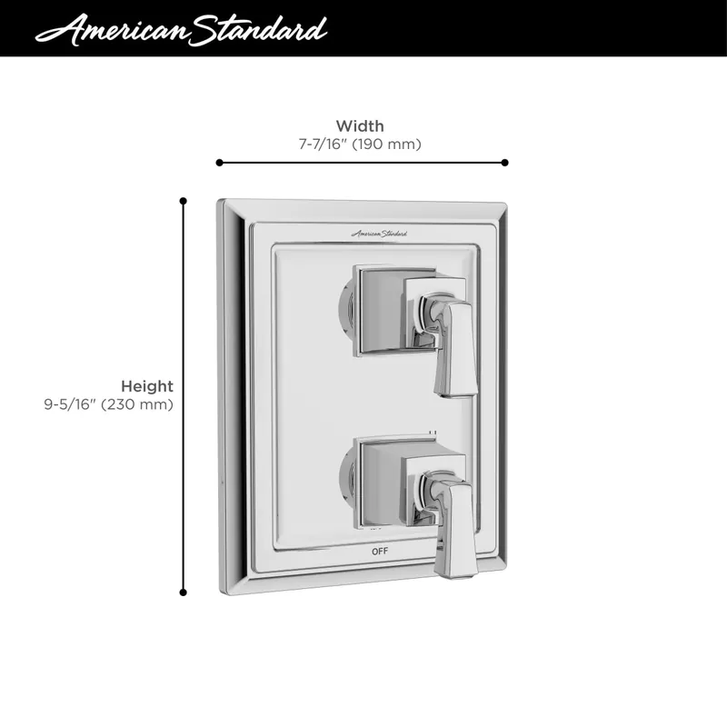American Standard TU455740.002 Town Square S 2-Handle Integrated Shower Diverter Trim Only in Chrome