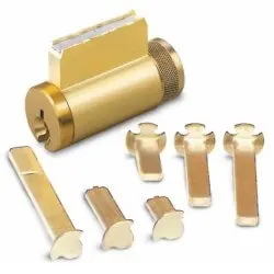 KABA ILCO CORP 15996CB-26D-OB Cylinder Lock, Key-In-Knob, 6-Pin, Corbin 67 Keyway, 0-Bitted, Satin Chrome Plated