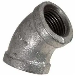 Ward Manufacturing G4L 1-1/2 inch 45 Deg Galvanized Malleable Iron Elbow, FIP x FIP