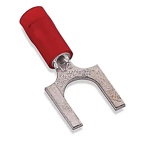ABB RA18-8F Thomas & Betts RA18-8F Nylon-Insulated Fork Terminal - 22 to 16 AWG, #8 Bolt