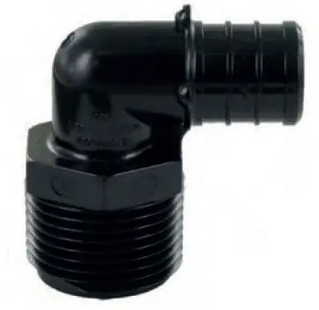 RIIFO PPMT901238 1/2-in PEX x 3/8-in MPT Poly Alloy Male Threaded Elbow