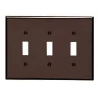 Leviton 80511 Midway Size Traditional Wall Plate 3 Gangs Brown