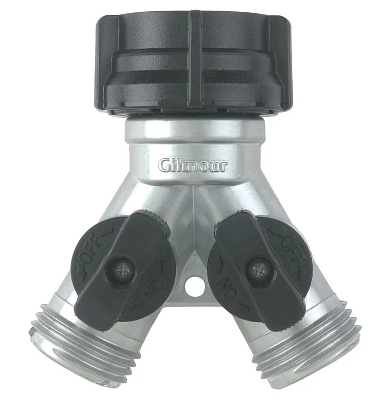 LAWN AND GARDEN LLC TV165754 Lawn And Garden LLC Metal Garden Hose Y Connector with Shut-Off Valve