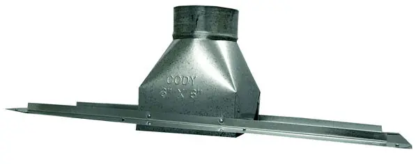 Cody 6246126 Plain Register Boot With 24 in Plate, 6 in Neck, Galvanized, Steel